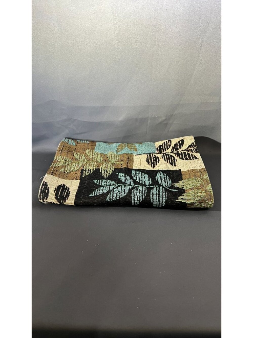 Essential Home Leaf Print Tapestry Table Runner Polyester Brown/Black